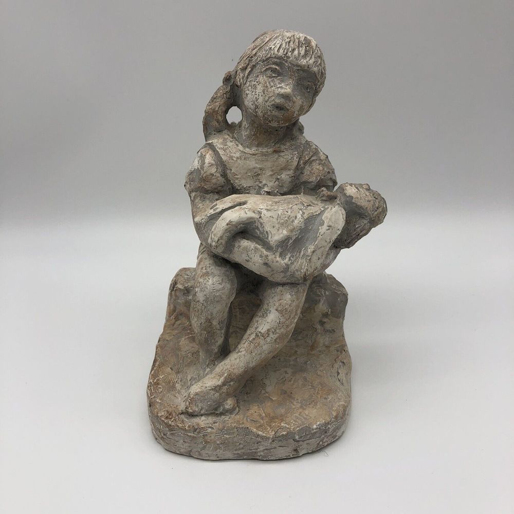 Austin Productions 1973 Rare Sculpture Girl Holding Doll